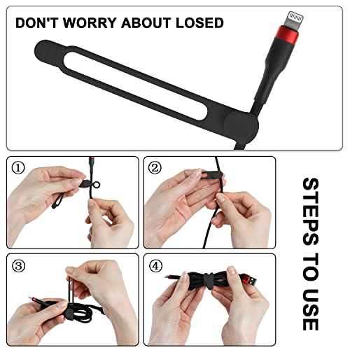 24Pcs Silicone Cable Ties (24 Count)