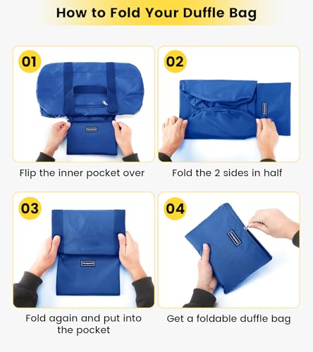 Small Duffel Bag 20 Inches Foldable Lightweight Gym Bag with Inner Pocket for Travel Sports