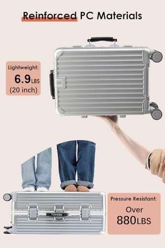 20 Inch Carry On Luggage with Leather Handle