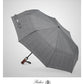 Folding Umbrella Lux Hardwood Handle Auto Open Close Herringbone