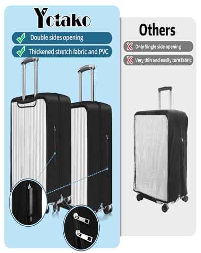 Upgraded Double Zippered Transparent PVC Suitcase Cover 28 Inch