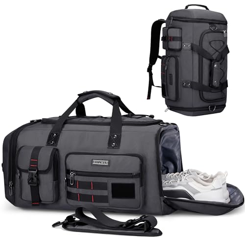 Duffle Bag for Men 3 in 1 Convertible 40L Nylon Gym Travel Backpack