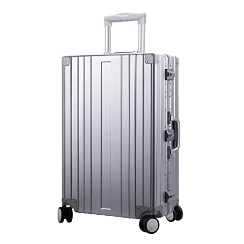 All Aluminum Luggage Zipperless Hard Shell Luggage Case with TSA Lock Spinner Alloy Metal Suitcase