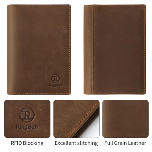 Leather Passport Cover for Men Women