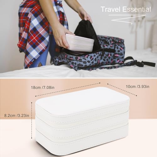 Small Travel Jewelry Box with Double Zipper