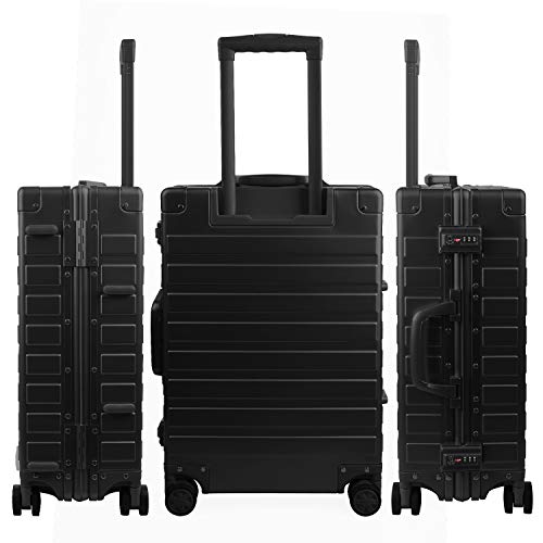 All Aluminum Carry On Luggage with TSA Locks Zipperless Alloy Metal Hard Shell Spinner Suitcase