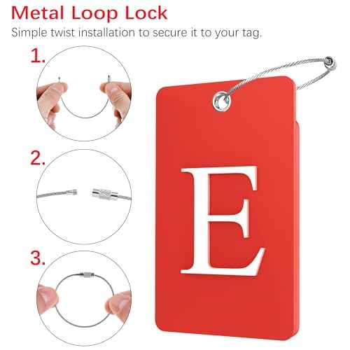 2 Pack Initial Luggage Tags for Suitcases Airplane Travel Essentials (2 Count)