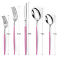 Mirror Silver Rosy Silverware Set (4 Count)