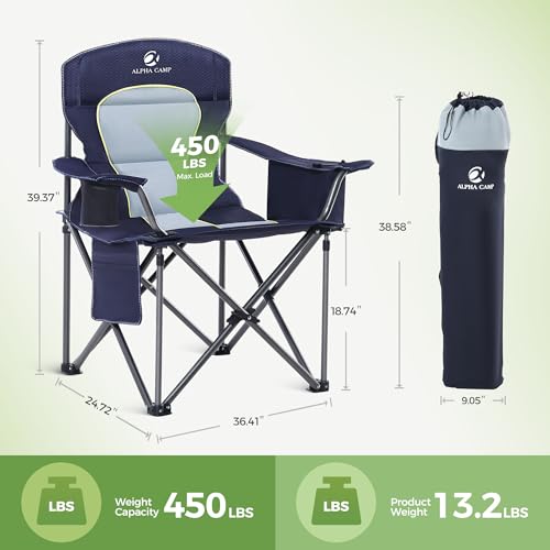 Oversized Folding Camping Chair Portable Outdoor Heavy Duty