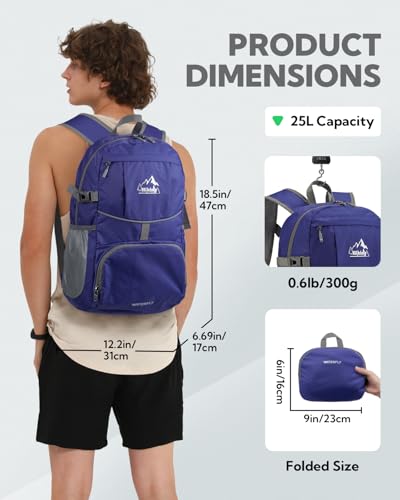 Small Lightweight Packable Hiking Backpack Foldable Travel Daypack