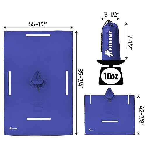 Hooded Rain Poncho for Adults
