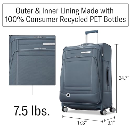 UpLIFT Lightweight Medium Checked Softside Luggage with Spinner Wheels