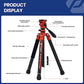 62" Video Camera Tripod with Fluid Head for Smooth Panning