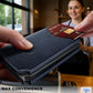 Men Slim Leather Wallet Metal Case Money Clip