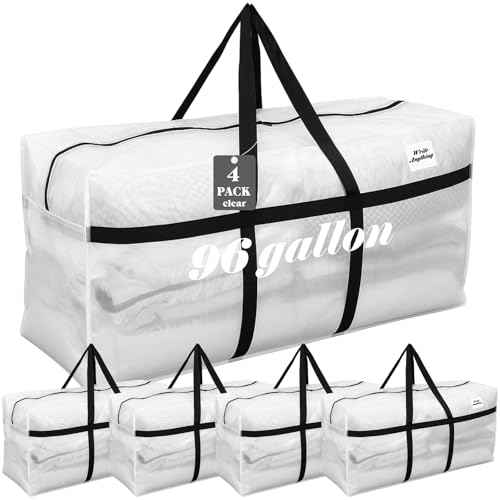 4 Pcs 96 Gallon Extra Large Moving Bags Heavy Duty Storage Bag (4 Count)
