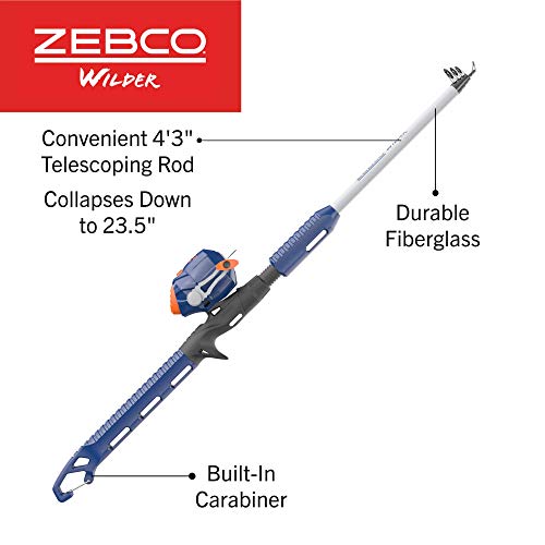 Kids Wilder Spincast Reel and Telescopic Fishing Rod Combo