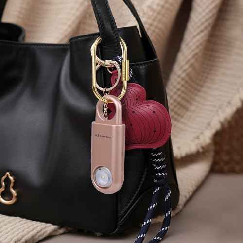 130db Personal Safety Alarm with Ultra Bright Strobe Light. Rose Gold