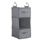 3‑Shelf Hanging Closet Organizer with Hooks in Poly Linen and PEVA Shelving