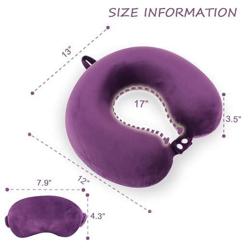 Pure Memory Foam Travel Pillow Set for Adults