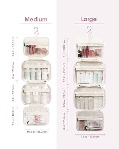 Travel Toiletry Bag for Women Large Hanging Makeup Bag Organizer Toiletries Bag for Full Size Essentials Accessories Cosmetics