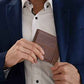 Wallet for Men RFID Blocking Genuine Leather Mens Wallets Bifold with 1 ID Window 15 Card Slots coffee brown