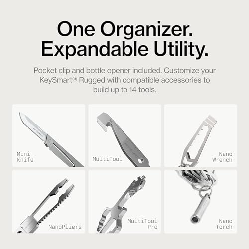 KeySmart Rugged Keychain Multitool Key Holder (2 Count)