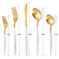 Matte White Gold Silverware Set (4 Count)