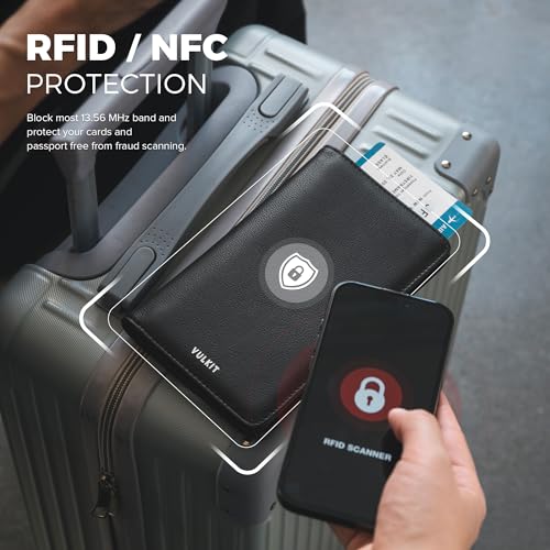 Passport Wallet for Travel RFID Blocking Premium Leather