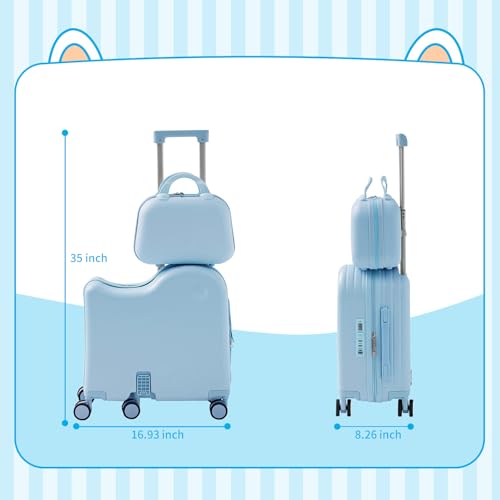 Ride on Luggage with Portable Bag for Kids
