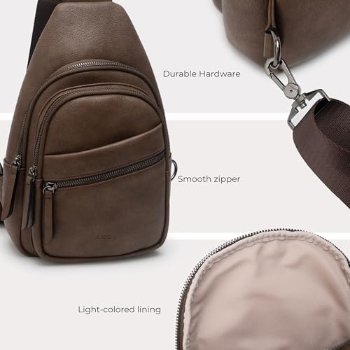 Large Sling Bag for Women Crossbody Purse Leather Fashionable Trendy Chest Bag for Travel