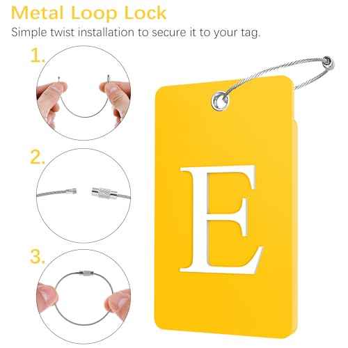 2 Pack Initial Luggage Tags for Suitcases Airplane Travel Essentials (2 Count)