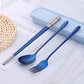 3 PCS Stainless Steel Travel Camping Flatware Set Fork Spoon Chopsticks with Portable Case