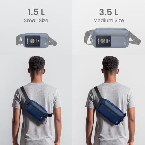 1.5L Sling Bag with RFID Blocking Crossbody Chest Pack for Men Women