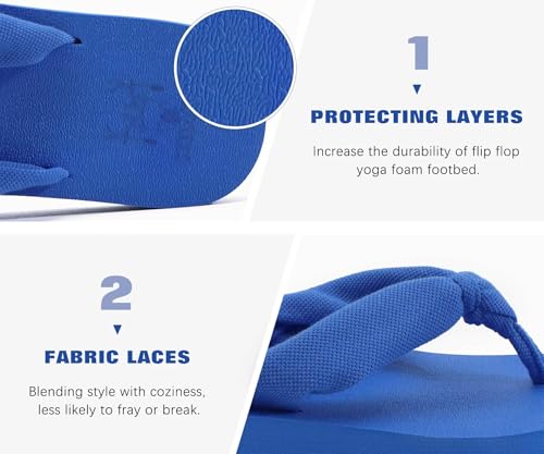 Flip Flops for Women Arch Support Summer Beach Sandals Blue Size 11