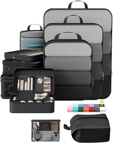 10 Set Compression Packing Cubes for Travel Essentials (10 Count)