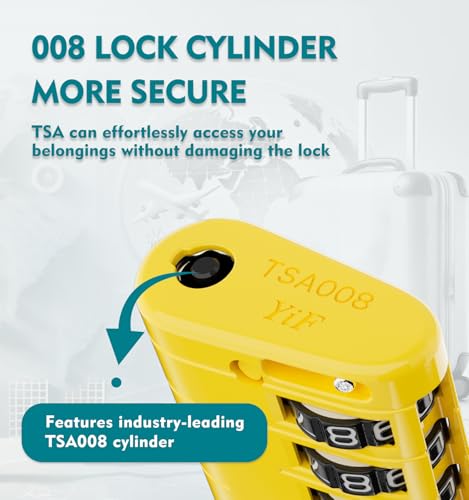 TSA Approved Luggage Locks with Search Alert Indicator (3 Count)
