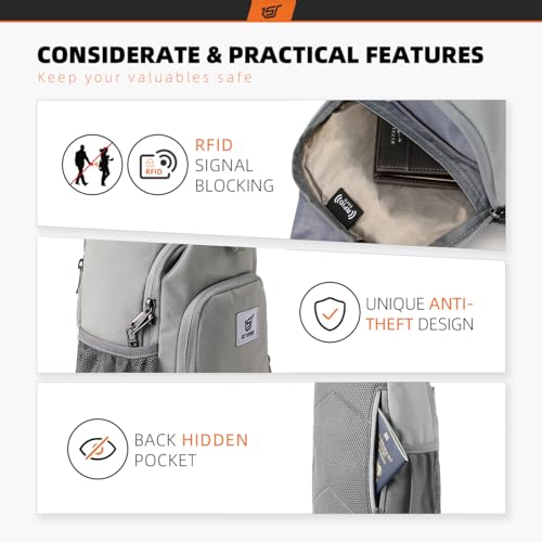 Sling Bag RFID Crossbody Sling Backpack Cross Body Shoulder Bag Travel Hiking Daypack for Women Men