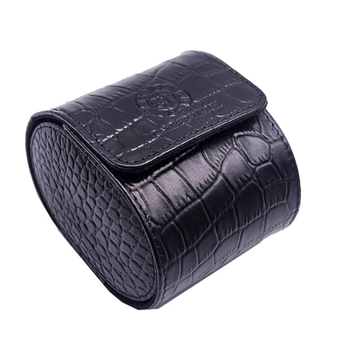 Genuine Napa Leather Watch Roll Travel Case for 3 Watches