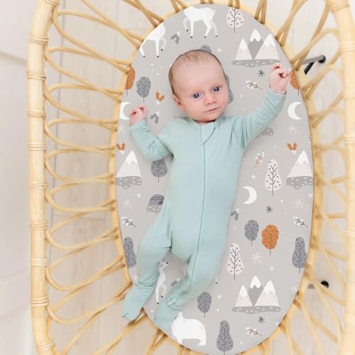 Stretch Fitted Bassinet Sheet Set BROLEX 2 Pack Cradle Sheets for Bassinet Pad (2 Count)