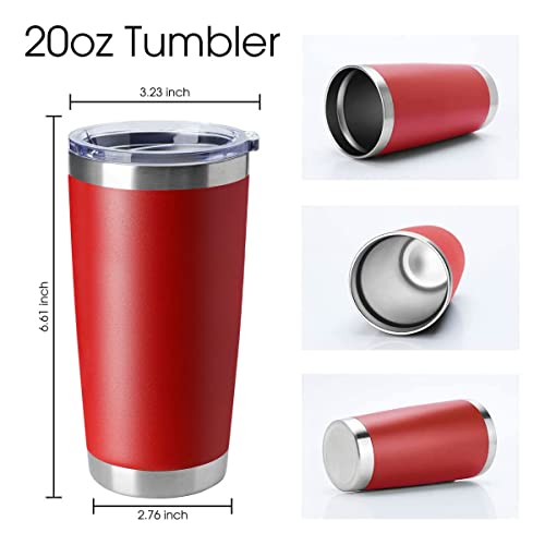 20oz Tumblers Stainless Steel Mugs with Lid Double Wall Vacuum Insulated Coffee Cups for Cold & Hot Drinks (8 Count)