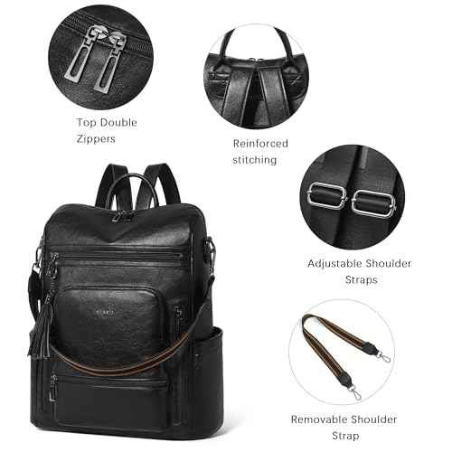 Vegan Leather Laptop Backpack for Women 15.6 inch Work Backpack Fashion Travel Backpack Purse for Business College