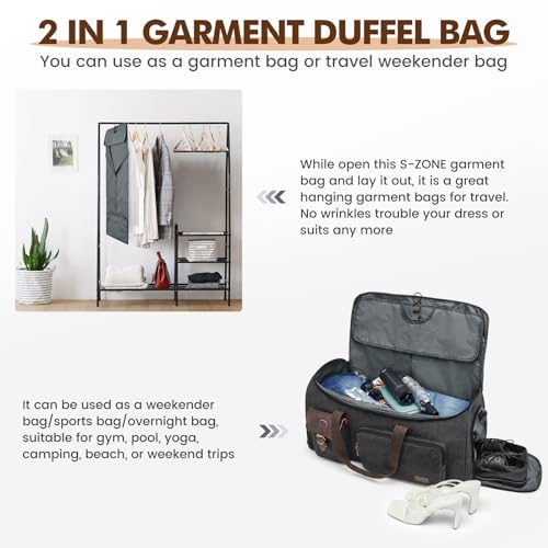 Garment Bags for Travel Canvas Duffle Bags for Men Hanging Suitcase (60 Liters)
