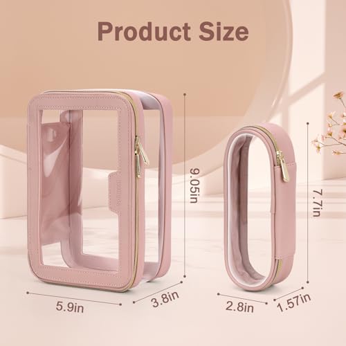 Travel Clear Makeup Bag with Makeup Brush Bag (2 Count)