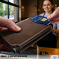 Men Slim Leather Wallet Metal Case Money Clip