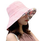 Women Floral Reversible Wide Brim Sun Hats Summer UV Protection Hiking Fishing Hat Wired Edge Beach Garden Lawn Work Cap Chin Strap