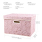 Collapsible Storage Boxes with Lids Fabric Decorative Storage Bins Cubes Organizer Containers Baskets with Cover Handles Divider for Bedroom Closet Living Room 14.9x9.8x9.8 Inch 1 Pack