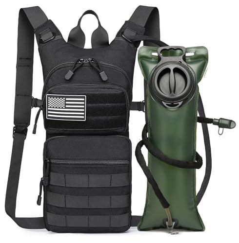 Insulated Water Hydration Pack Bag with 3L TPU Bladder Tactical Molle Hydration Backpack for Hiking Cycling Running