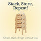 Easy Serve Low 5" Wood Feeding Chairs Highchairs (2 Count)
