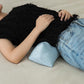 Buckwheat Neck Support Pillow Cervical Neck Cylinder Bolster Pillow Neck Pain Relief Breathable Comfortable for Back and Side Sleepers Round Pillows for Lunch Break Blue