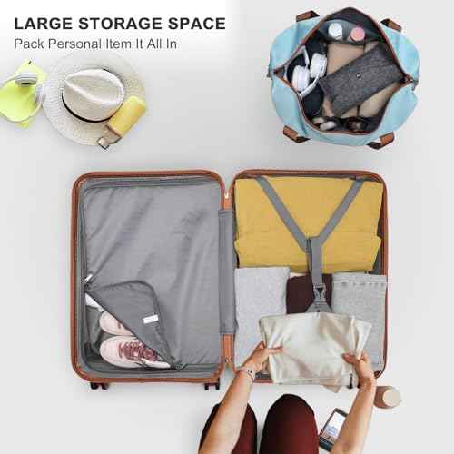 Suitcase Set 3 Piece Luggage Set Expandable with Spinner Wheels (6 Count)